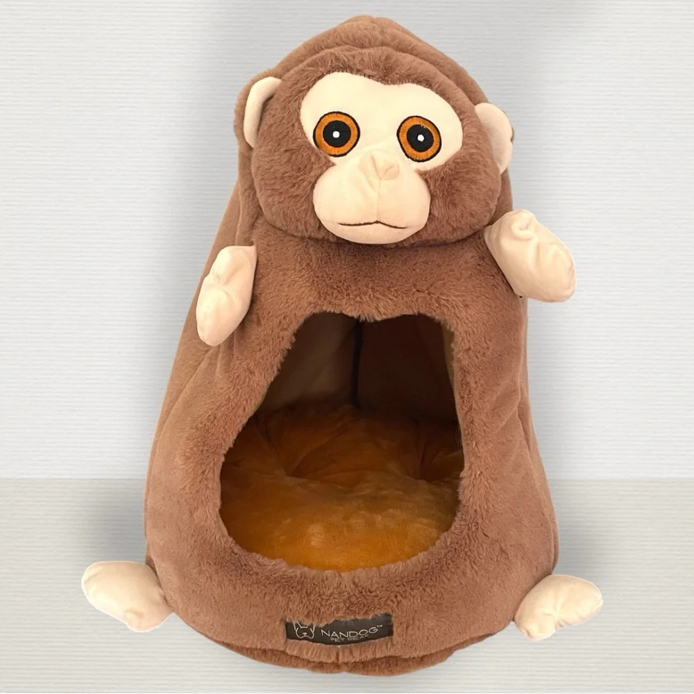 Cozy Monkey Pet Bed - Brown
